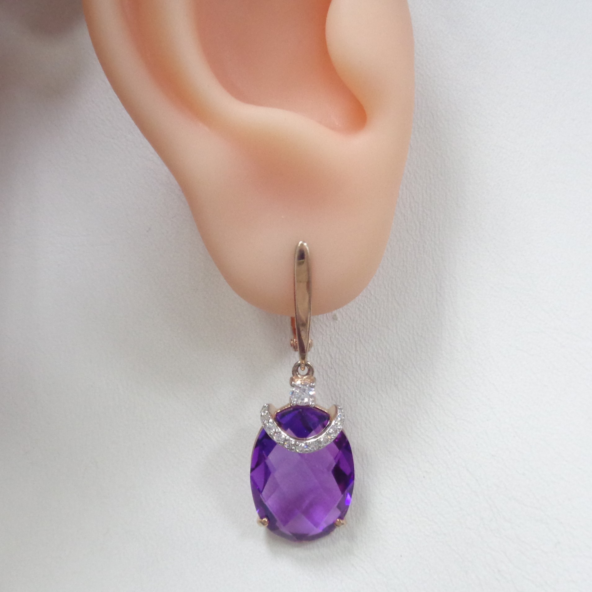 Серебряные серьги с аметистами